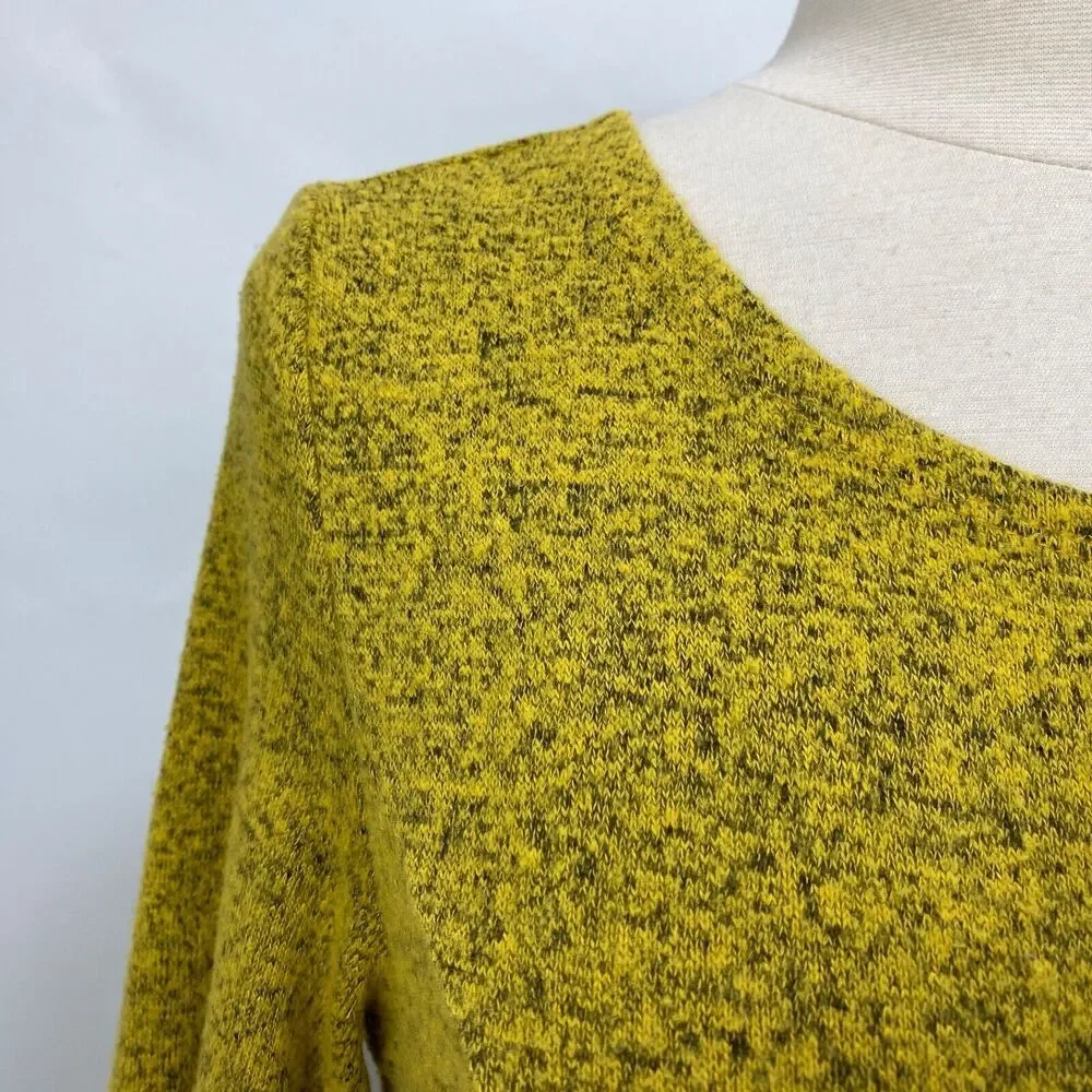 Purple Generation Womans Yellow Speckled Knit Dress Large Princess Boho Fairy